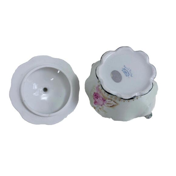 Antique Hand Painted Nippon Porcelain Trinket/ Lidded Bowl- Mint Late1890s-1900s - Picture 5 of 7